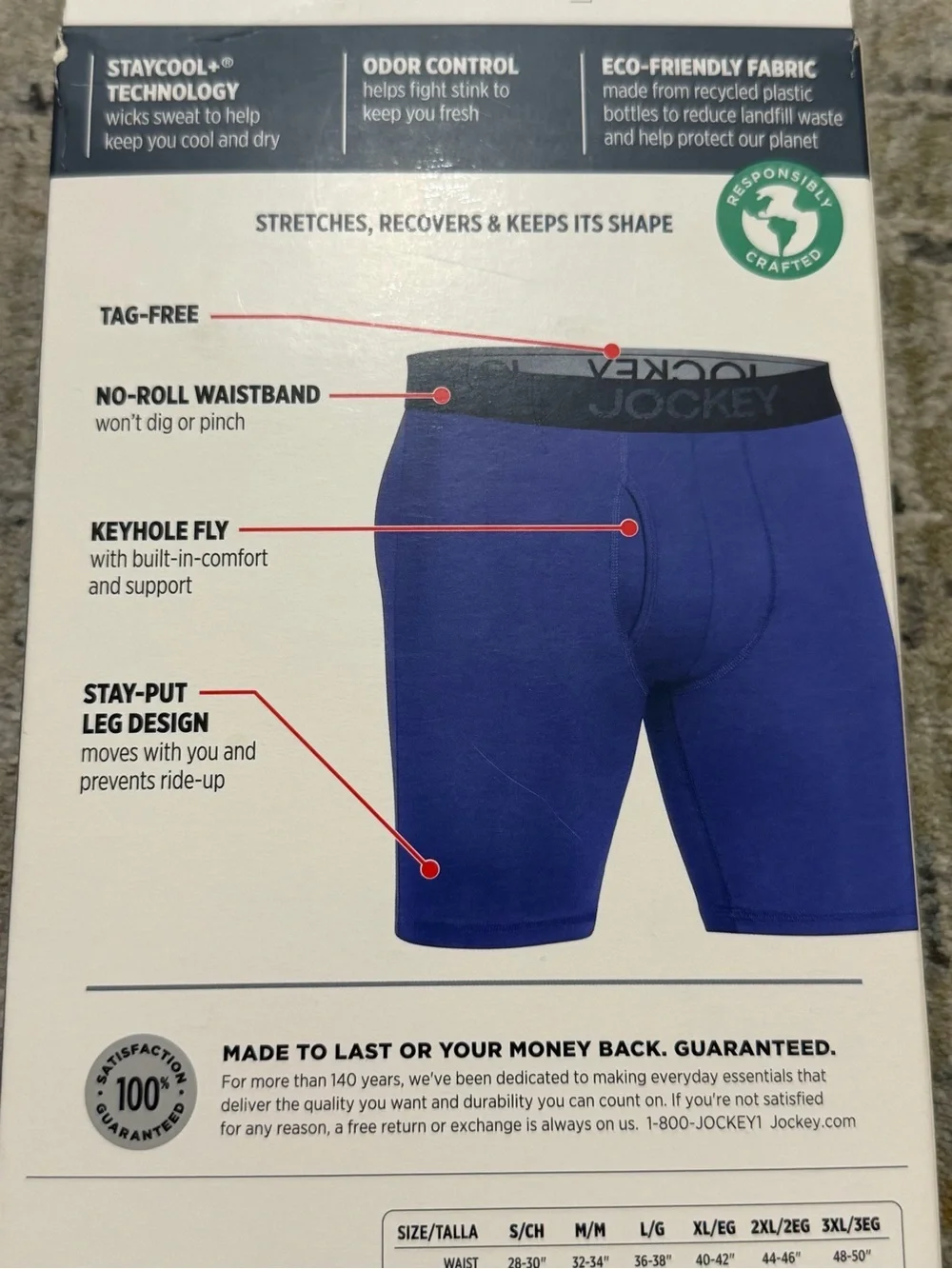 Underwear Jockey Microfiber Stretch Boxer Briefs Size s